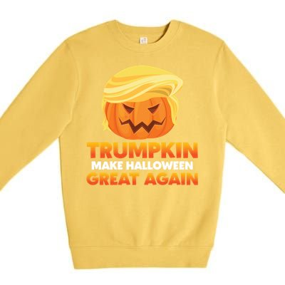 Trump Halloween Costume Trumpkin Make Halloween Great Again Gift Premium Crewneck Sweatshirt