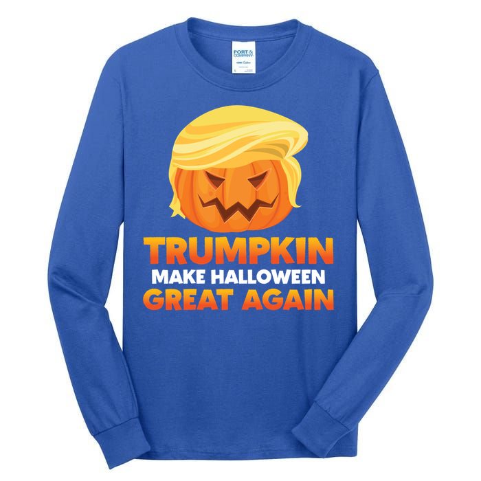 Trump Halloween Costume Trumpkin Make Halloween Great Again Gift Tall Long Sleeve T-Shirt