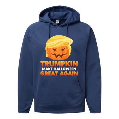 Trump Halloween Costume Trumpkin Make Halloween Great Again Gift Performance Fleece Hoodie