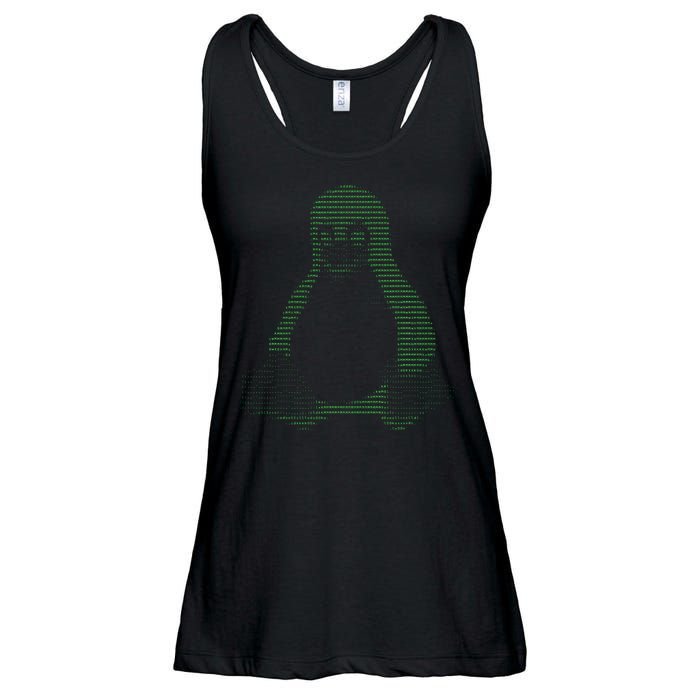 Tux Hacker Coder Sysadmin Printed Casual  Ladies Essential Flowy Tank