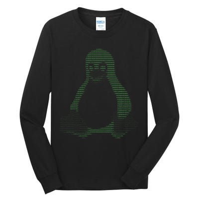 Tux Hacker Coder Sysadmin Printed Casual  Tall Long Sleeve T-Shirt