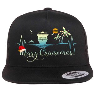 Tropical Heartbeat Christmas Cruise 2024 Merry Cruisemas Flat Bill Trucker Hat