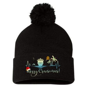 Tropical Heartbeat Christmas Cruise 2024 Merry Cruisemas Pom Pom 12in Knit Beanie