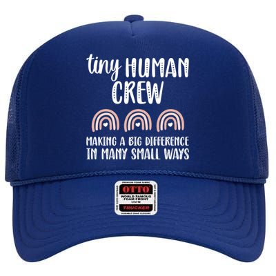 Tiny Hu Crew Pediatric Nursing Crew Peds Nurse Squad Gift High Crown Mesh Back Trucker Hat