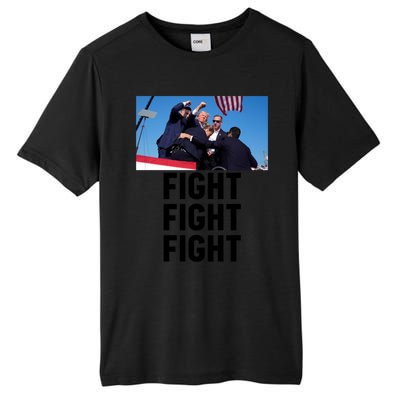 Trump Head Cartoon Bloody Ear 2024 Vote Survivor Fight Fight Funny Gift Tall Fusion ChromaSoft Performance T-Shirt