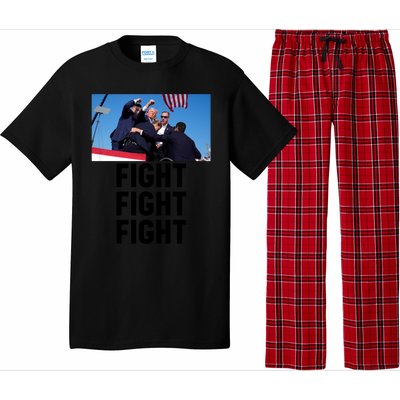 Trump Head Cartoon Bloody Ear 2024 Vote Survivor Fight Fight Funny Gift Pajama Set