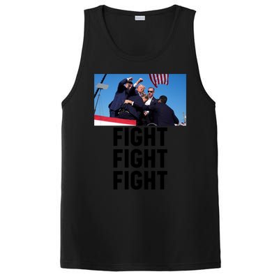 Trump Head Cartoon Bloody Ear 2024 Vote Survivor Fight Fight Funny Gift PosiCharge Competitor Tank