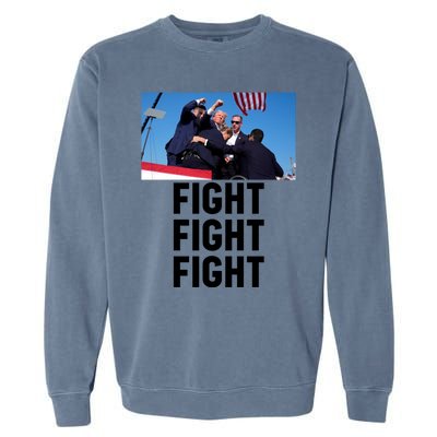 Trump Head Cartoon Bloody Ear 2024 Vote Survivor Fight Fight Funny Gift Garment-Dyed Sweatshirt