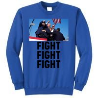 Trump Head Cartoon Bloody Ear 2024 Vote Survivor Fight Fight Funny Gift Sweatshirt