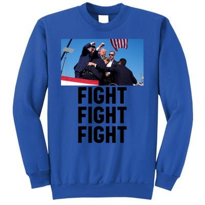 Trump Head Cartoon Bloody Ear 2024 Vote Survivor Fight Fight Funny Gift Sweatshirt