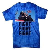 Trump Head Cartoon Bloody Ear 2024 Vote Survivor Fight Fight Funny Gift Tie-Dye T-Shirt