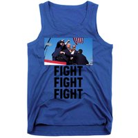 Trump Head Cartoon Bloody Ear 2024 Vote Survivor Fight Fight Funny Gift Tank Top