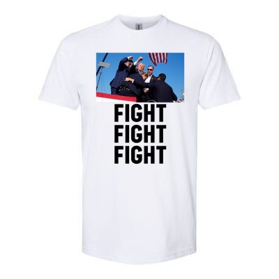 Trump Head Cartoon Bloody Ear 2024 Vote Survivor Fight Fight Funny Gift Softstyle CVC T-Shirt