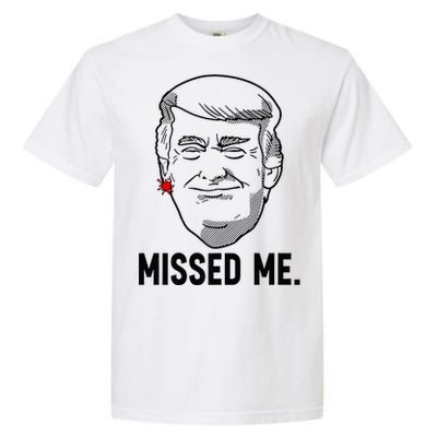 Trump Head Cartoon Bloody Ear Missed Me Funny 2024 Survivor Garment-Dyed Heavyweight T-Shirt