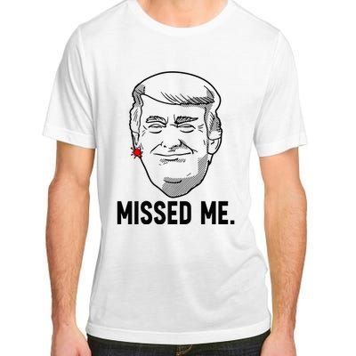 Trump Head Cartoon Bloody Ear Missed Me Funny 2024 Survivor Adult ChromaSoft Performance T-Shirt