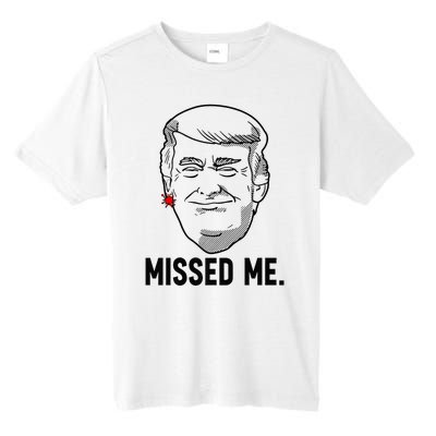 Trump Head Cartoon Bloody Ear Missed Me Funny 2024 Survivor Tall Fusion ChromaSoft Performance T-Shirt