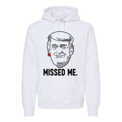 Trump Head Cartoon Bloody Ear Missed Me Funny 2024 Survivor Premium Hoodie