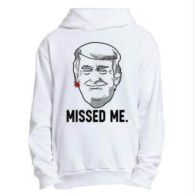 Trump Head Cartoon Bloody Ear Missed Me Funny 2024 Survivor Urban Pullover Hoodie