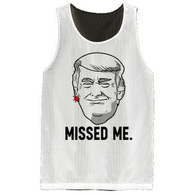 Trump Head Cartoon Bloody Ear Missed Me Funny 2024 Survivor Mesh Reversible Basketball Jersey Tank