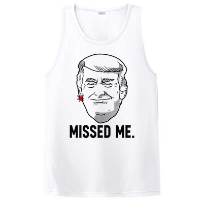 Trump Head Cartoon Bloody Ear Missed Me Funny 2024 Survivor PosiCharge Competitor Tank