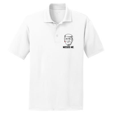 Trump Head Cartoon Bloody Ear Missed Me Funny 2024 Survivor PosiCharge RacerMesh Polo