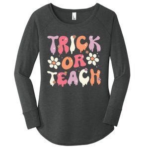 Teacher Halloween Costume Trick or Teach Ghost Groovy 70s Women's Perfect Tri Tunic Long Sleeve Shirt