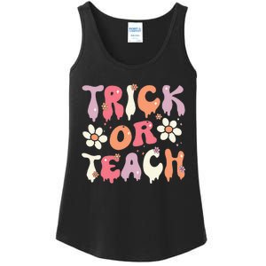 Teacher Halloween Costume Trick or Teach Ghost Groovy 70s Ladies Essential Tank