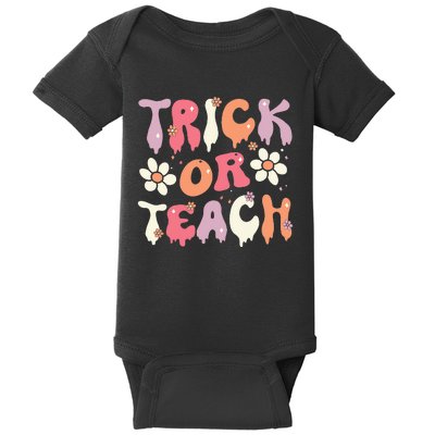 Teacher Halloween Costume Trick or Teach Ghost Groovy 70s Baby Bodysuit