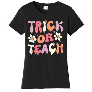 Teacher Halloween Costume Trick or Teach Ghost Groovy 70s Women's T-Shirt