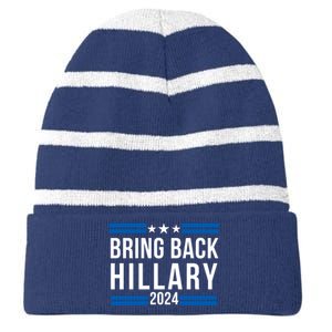 Trendy Hillary Clinton 2024 Presidential Election Striped Beanie with Solid Band