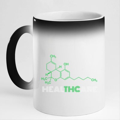 Thc Healthcare Cute Gift Thc Molecule Weed Cannabis 11oz Black Color Changing Mug