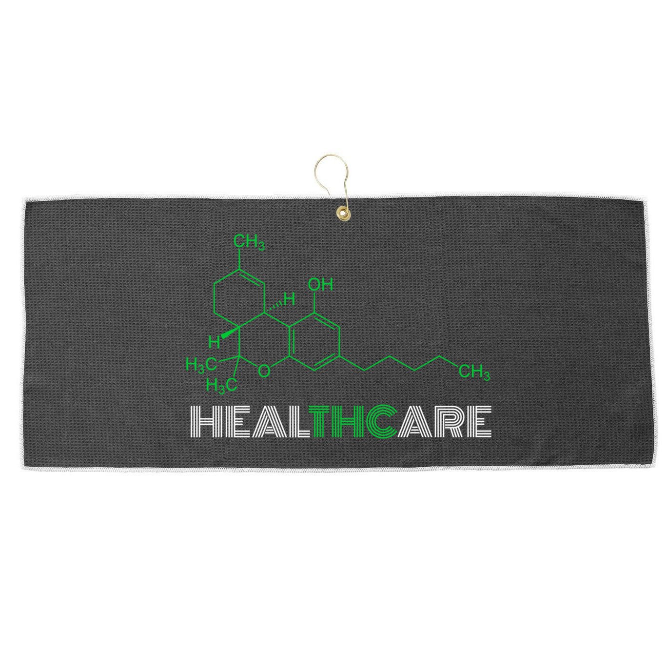 Thc Healthcare Cute Gift Thc Molecule Weed Cannabis Large Microfiber Waffle Golf Towel