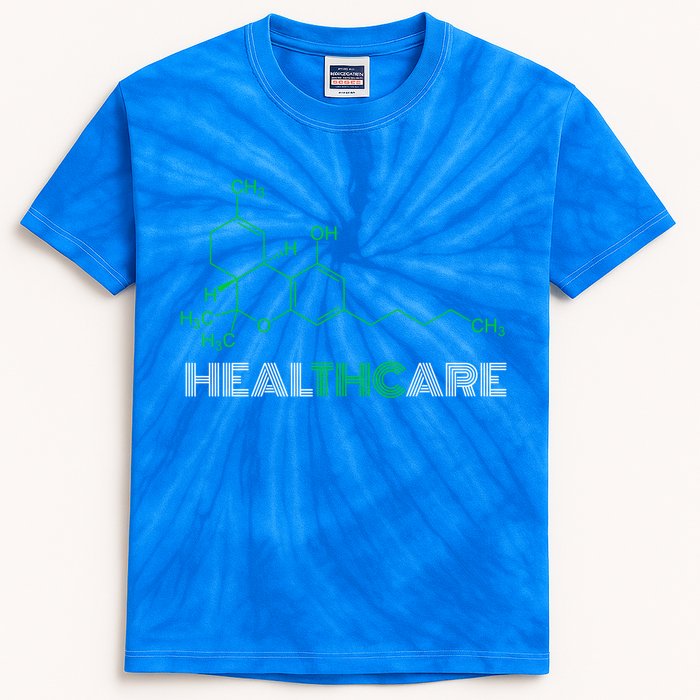 Thc Healthcare Cute Gift Thc Molecule Weed Cannabis Kids Tie-Dye T-Shirt