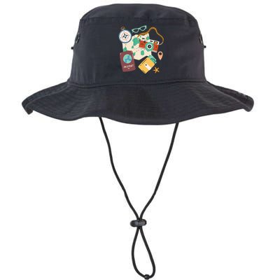 Tourist Holidays Costume Camera Passport Traveling Vacation Legacy Cool Fit Booney Bucket Hat