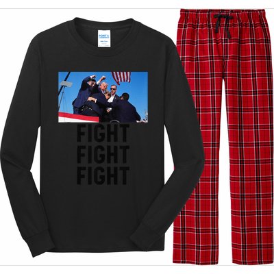 Trump Head Cartoon Bloody Ear 2024 Vote Survivor Fight Fight Long Sleeve Pajama Set