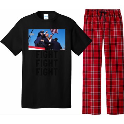 Trump Head Cartoon Bloody Ear 2024 Vote Survivor Fight Fight Pajama Set