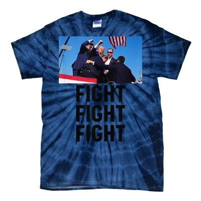 Trump Head Cartoon Bloody Ear 2024 Vote Survivor Fight Fight Tie-Dye T-Shirt