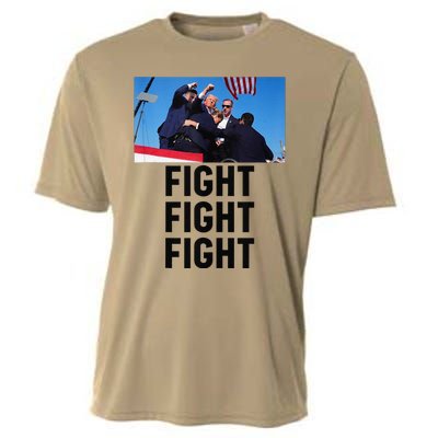 Trump Head Cartoon Bloody Ear 2024 Vote Survivor Fight Fight Cooling Performance Crew T-Shirt