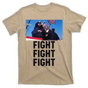 Trump Head Cartoon Bloody Ear 2024 Vote Survivor Fight Fight T-Shirt