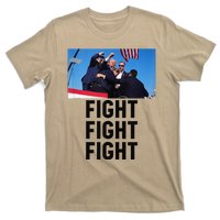 Trump Head Cartoon Bloody Ear 2024 Vote Survivor Fight Fight T-Shirt