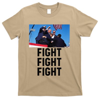 Trump Head Cartoon Bloody Ear 2024 Vote Survivor Fight Fight T-Shirt