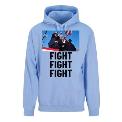 Trump Head Cartoon Bloody Ear 2024 Vote Survivor Fight Fight Unisex Surf Hoodie