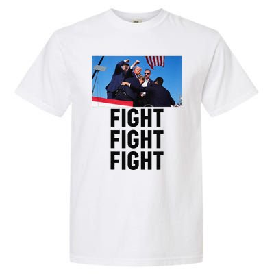 Trump Head Cartoon Bloody Ear 2024 Vote Survivor Fight Fight Garment-Dyed Heavyweight T-Shirt