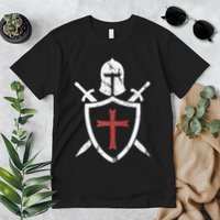 Templar Helmet Cross And Sword Medieval Crusader Premium T-Shirt