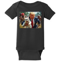 Trump Holding Cat Vote Trump Pets For Trump Vote President Baby Bodysuit