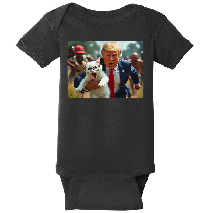 Trump Holding Cat Vote Trump Pets For Trump Vote President Baby Bodysuit