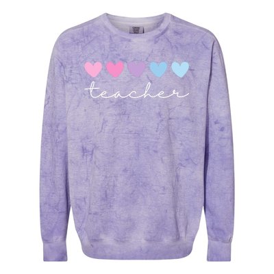 Teacher Hearts Cute Gift Colorblast Crewneck Sweatshirt