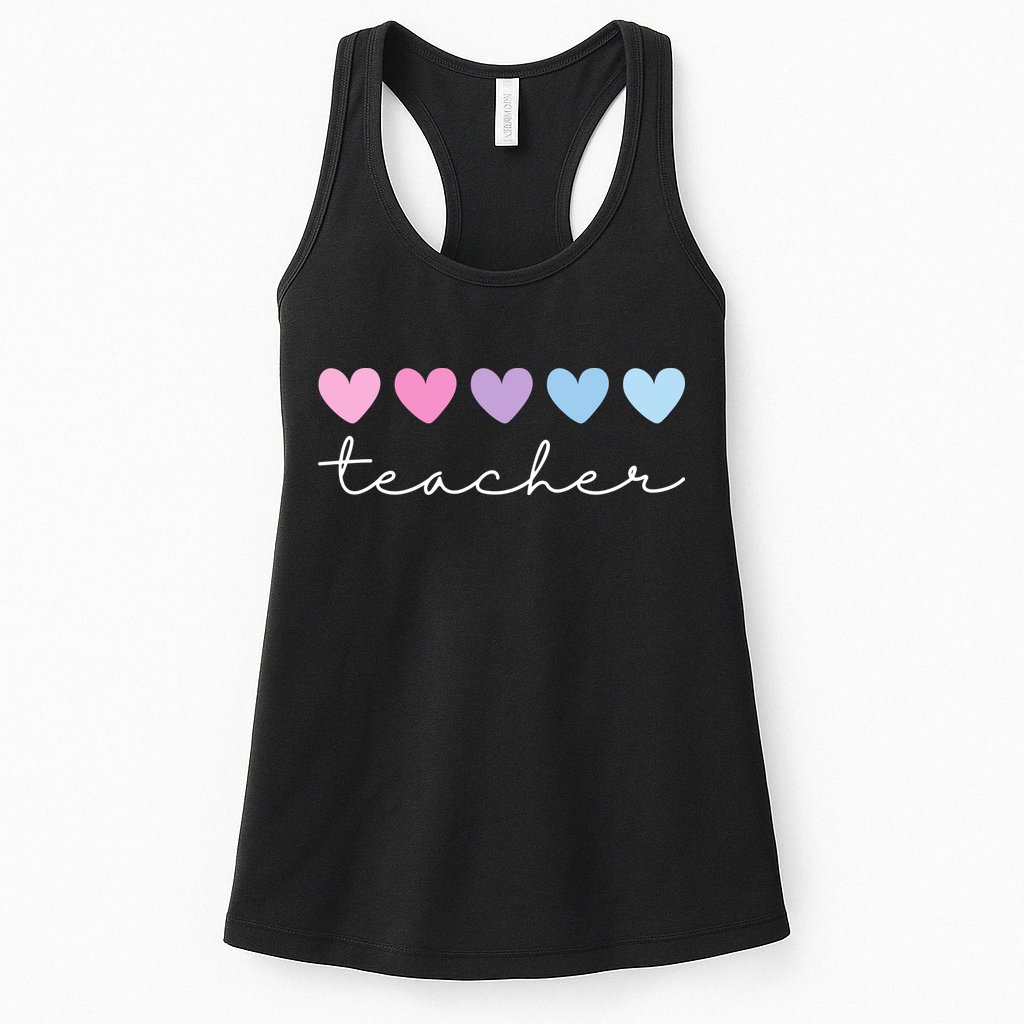 Teacher Hearts Cute Gift Womens Tank Top