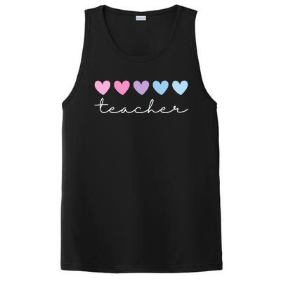 Teacher Hearts Cute Gift PosiCharge Competitor Tank