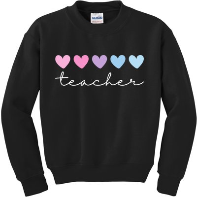 Teacher Hearts Cute Gift Kids Sweatshirt